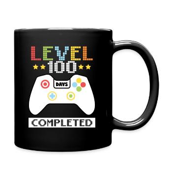 Level 100 Days Completed - 100 Days of School - Full Colour Mug - black - Right