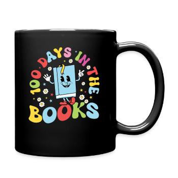 100 Days in the Books - Schüler 100 Days of School - Tasse einfarbig - Schwarz - Rechts
