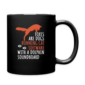 Renards - Dicton amusant sur les renards, les chiens de forêt - Mug uni - noir - Droite