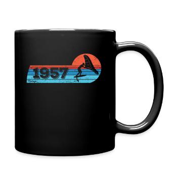 Wingfoil Surfer Birthday Vintage Born 1957 - Full Colour Mug - black - Right