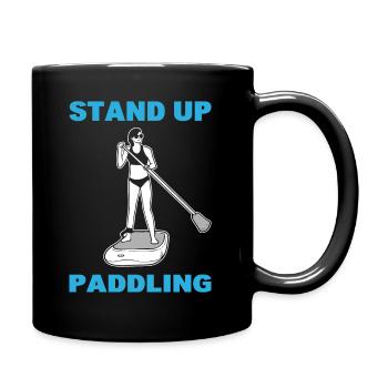 Stand Up Paddling Bootsfahrer - Tasse einfarbig - Schwarz - Rechts
