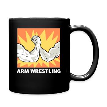 Arm Wrestling Arm drücken - Tasse einfarbig - Schwarz - Rechts