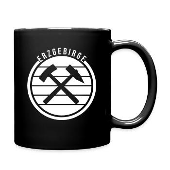 Erzgebirge Symbol Design - Tasse einfarbig - Schwarz - Rechts