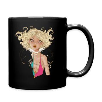 Angelic gaze - Full Colour Mug - black - Right