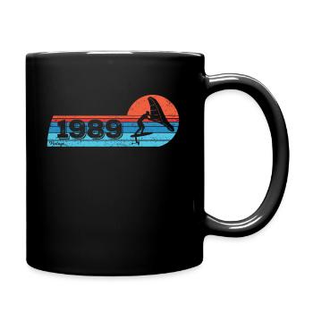Wingfoil Surfer Birthday Vintage Born 1989 - Full Colour Mug - black - Right