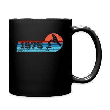 Wingfoil Surfer Birthday Vintage 1975 Born - Full Colour Mug - black - Right