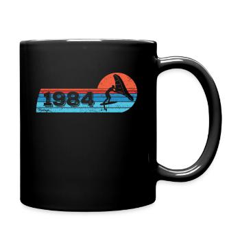 Wingfoil Surfer Birthday Vintage 1984 Born - Full Colour Mug - black - Right