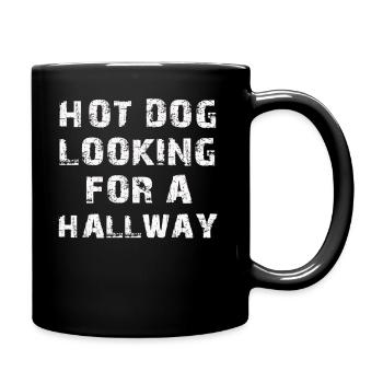 Hot Dog Looking For A Hallway - Full Colour Mug - black - Right