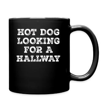 Hot Dog Looking For A Hallway - Full Colour Mug - black - Right