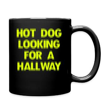 Hot Dog Looking For A Hallway - Full Colour Mug - black - Right