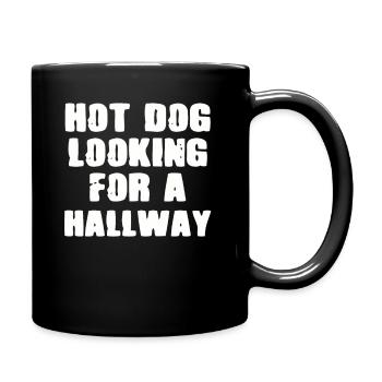 Hot Dog Looking For A Hallway - Full Colour Mug - black - Right