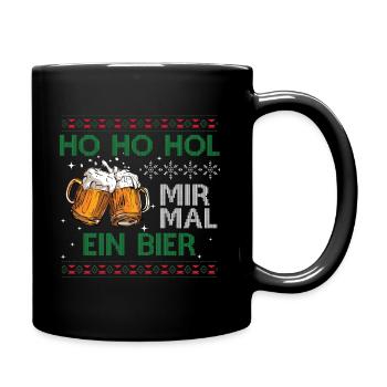 HO HO HOL MIR MAL EIN BIER Weihnachten - Tasse einfarbig - Schwarz - Rechts
