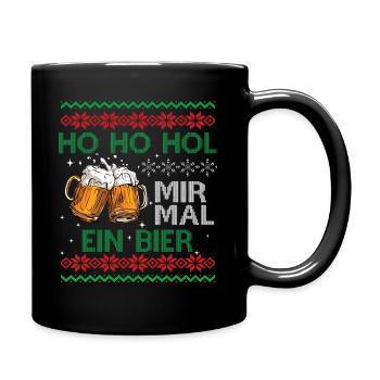 HO HO HOL MIR MAL EIN BIER Weihnachten - Tasse einfarbig - Schwarz - Rechts