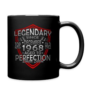 55. Geburtstag, Dezember 1968, 55-jähriges - Tasse einfarbig - Schwarz - Rechts