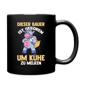 Kuh Bauernhof Kuhbauer Landwirt Rind Kühe - Tasse einfarbig - Schwarz - Rechts