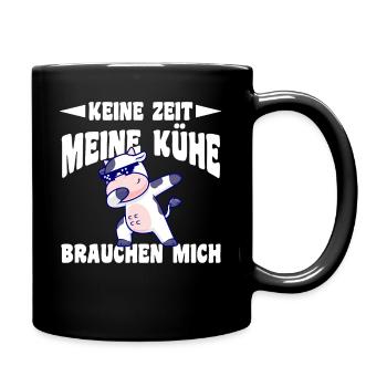 Kuh Bauernhof Kuhbauer Landwirt Rind Kühe - Tasse einfarbig - Schwarz - Rechts