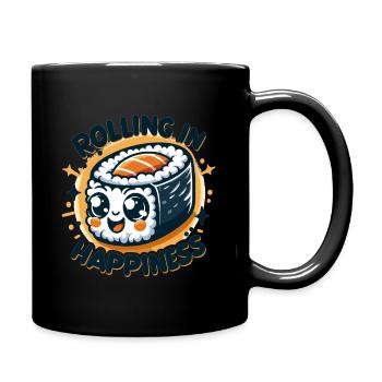 Sushi - Rolling in Happiness - Tasse einfarbig - Schwarz - Rechts