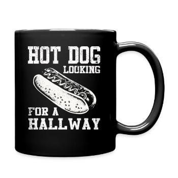 Hot-dog à la recherche d’un couloir - Mug uni - noir - Droite