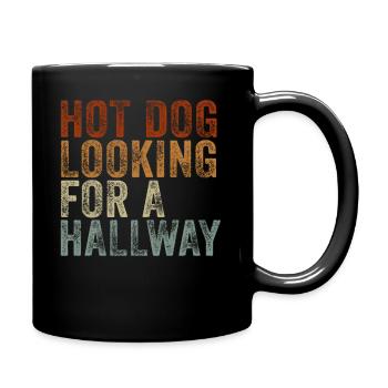 Hot Dog Looking For A Hallway - Full Colour Mug - black - Right