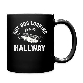 Hot Dog Looking For A Hallway - Full Colour Mug - black - Right