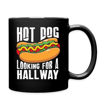 Hot Dog Looking For A Hallway - Full Colour Mug - black - Right