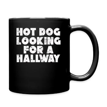 Hot Dog Looking For A Hallway - Full Colour Mug - black - Right