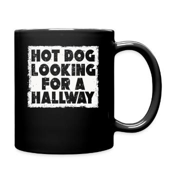 Hot Dog Looking For A Hallway - Full Colour Mug - black - Right