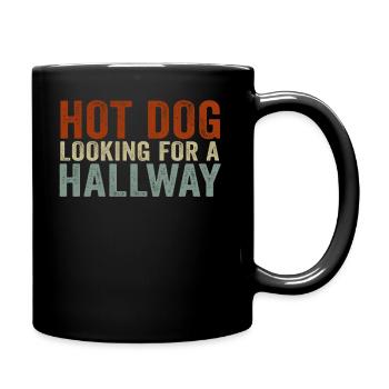 Hot Dog Looking For A Hallway - Full Colour Mug - black - Right