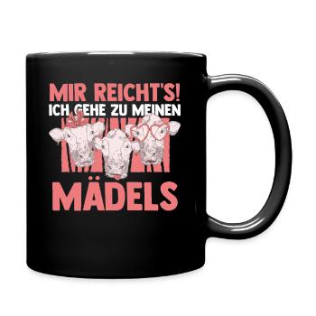 Kuh Bauernhof Kuhbauer Landwirt Rind Kühe - Tasse einfarbig - Schwarz - Rechts