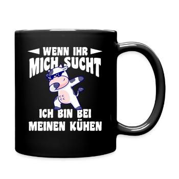 Kuh Bauernhof Kuhbauer Landwirt Rind Kühe - Tasse einfarbig - Schwarz - Rechts
