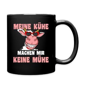 Kuh Bauernhof Kuhbauer Landwirt Rind Kühe - Tasse einfarbig - Schwarz - Rechts