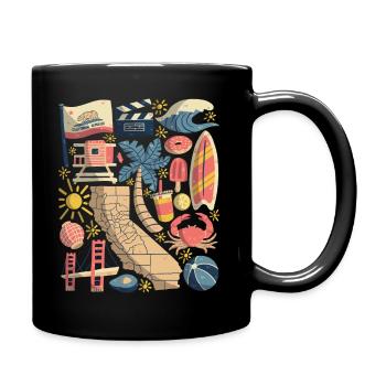 Kalifornien - Tasse einfarbig - Schwarz - Rechts