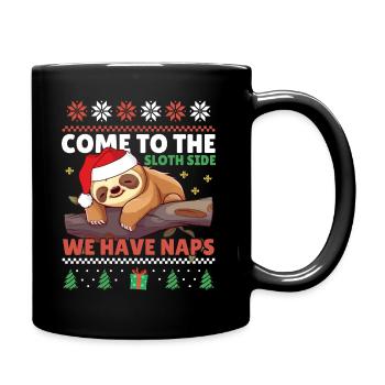 Come to the Sloth Side - Faultier Ugly Christmas - Full Colour Mug - black - Right
