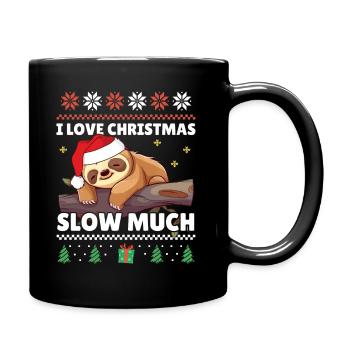 I love Christmas slow much Sloth Ugly Christmas - Full Colour Mug - black - Right