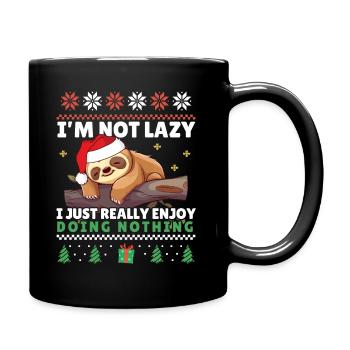 I'm not lazy - Cute Sloth Xmas Ugly Christmas - Full Colour Mug - black - Right