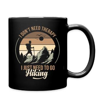 Hiking is Therapy - Full Colour Mug - black - Right