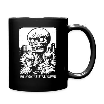 The night is still young for horror - Full Colour Mug - black - Right