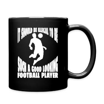Fußballmannschaft Fußballdesign Fußballspieler - Tasse einfarbig - Schwarz - Rechts