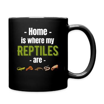La maison est l’endroit où mes herpétologistes reptiliens - Mug uni - noir - Droite