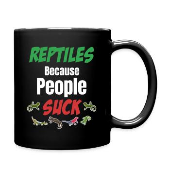 Reptilien, Weil Menschen Herpetologen Drachen - Tasse einfarbig - Schwarz - Rechts