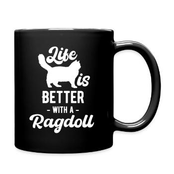 Life Is Better With A Ragdoll Mom - Full Colour Mug - black - Right