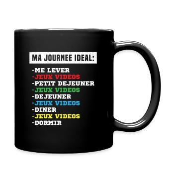 geek ma journée idéale idée cadeau gamer homme - Mug uni - noir - Droite