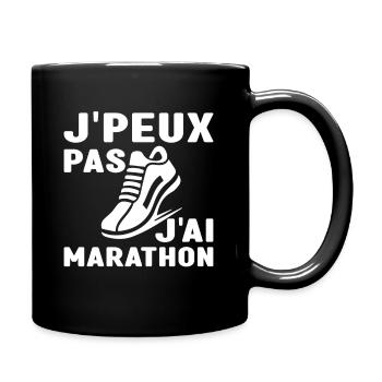 Je Peux Pas J'Ai Marathon Humour Marathon - Mug uni - noir - Droite