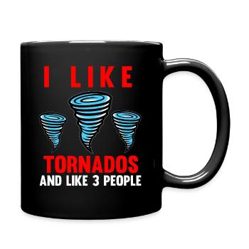 Tornado Chaser Sturm jagt Männer Frauen Kinder - Tasse einfarbig - Schwarz - Rechts