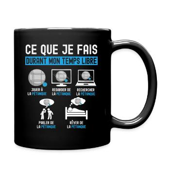 Pétanque Humour Bouliste Petanque Passionné Drole - Mug uni - noir - Droite