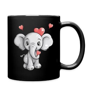 Suesser Elefant - Tasse einfarbig - Schwarz - Rechts