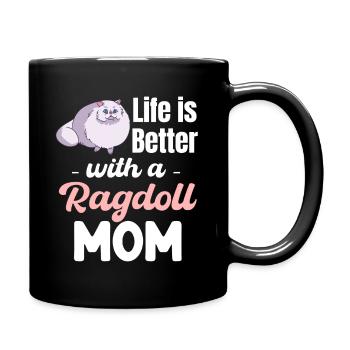 Life Is Better With A Ragdoll Mom - Full Colour Mug - black - Right