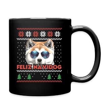Cool Akita Inu Chien Feliz Navidog Noël moche - Mug uni - noir - Droite