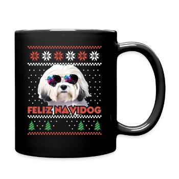 Cool Havenese Chien Feliz Navidog Noël moche - Mug uni - noir - Droite