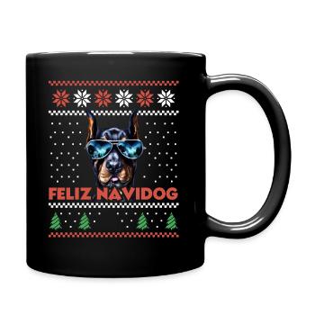 Cool Doberman Chien Feliz Navidog Noël moche - Mug uni - noir - Droite